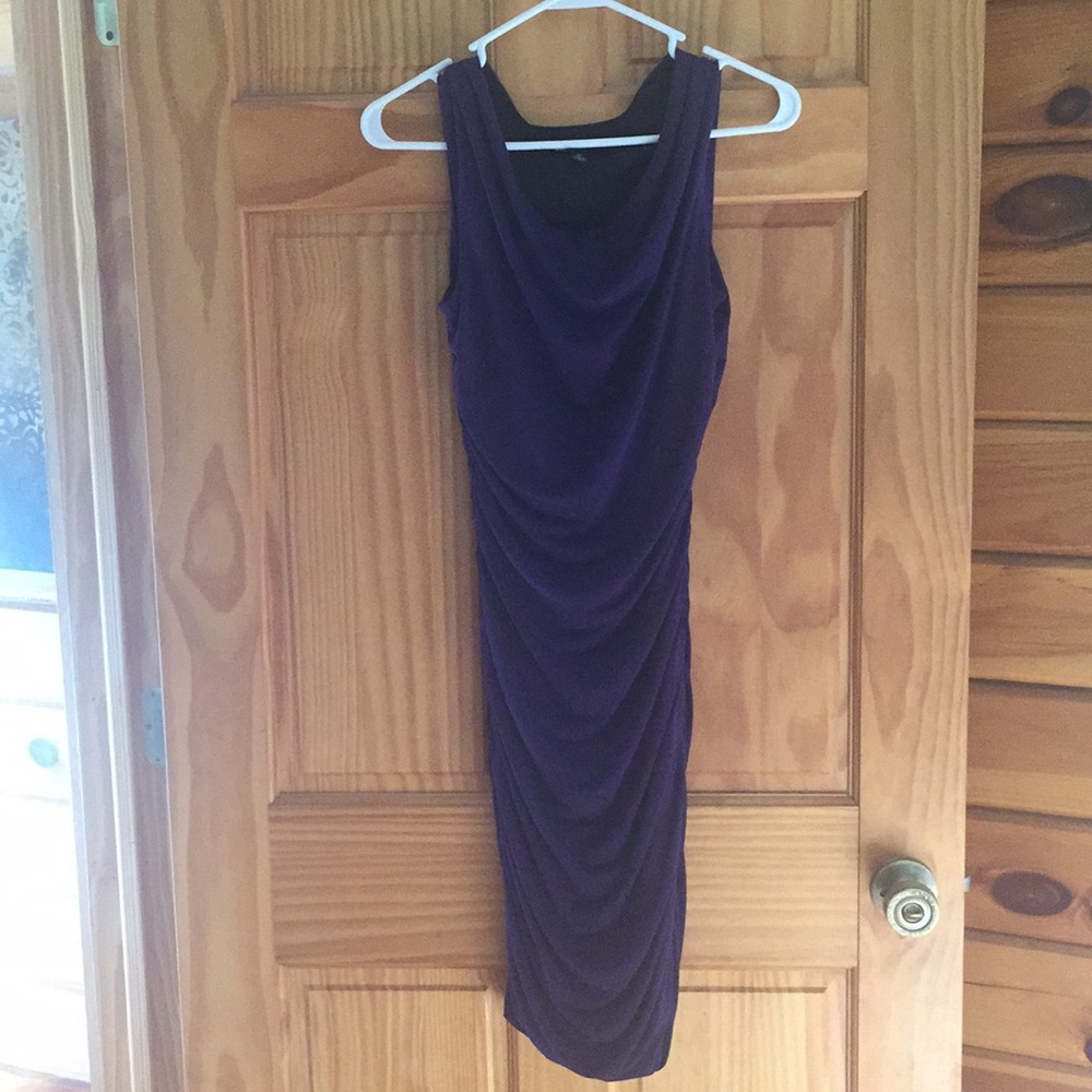Purple ruched tank dress